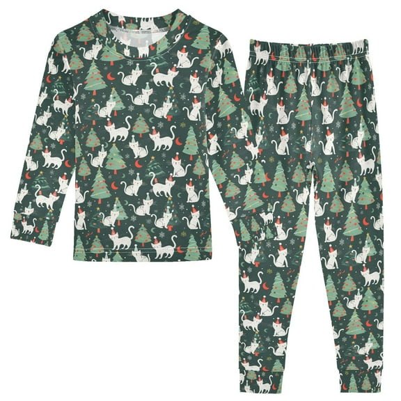 Pajama Christmas Cats Cute Comfortable Cotton Two-piece Pajama Set