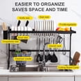 thumbnail image 2 of 2 Tier Over Sink Dish Drying Rack, Stainless Steel Kitchen Supplies Storage Shelf, Over Sink Drainer Shelf Utensils Holder - Kitchen Space Saver Washing Organizer for Kitchen Counter, 2 of 8