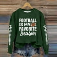 thumbnail image 2 of ADSSDQ Women Touchdown Season Sweatshirt Game Day Heart Football Printed Lightweight Crewneck Long Sleeve Pullover Oversized Hoodies FB28-Dark Green 2XL, 2 of 4