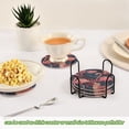 thumbnail image 3 of 6 Pcs Drink Coasters with Holder 3.94in Woven Coasters for Drinks Flamingos and Leopard Print Coaster Set for Protection Table, 3 of 7