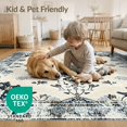 thumbnail image 4 of ODIKA 6'x9' Washable Area Rug Oushak Medallion Distressed Vintage Ornamental Tracery Border for Dining Room, Under Table, Office Décor, Non-Slip Chair-Friendly, 4 of 7