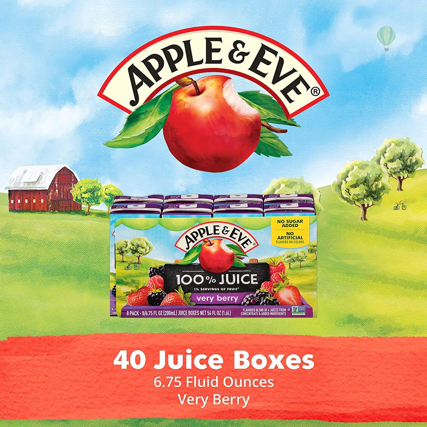 Apple & Eve 100 Berry Juice, 6.75 Fl. Oz., 8 Count