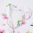 thumbnail image 4 of Bibifish Womens Pajama Sets Tropical Floral & Boat Printed Short Sleeve Sleepwear Sets Button Down Top With Shorts Vacation Themed 2 Piece Nightwear Sets, 4 of 6