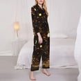 thumbnail image 3 of Daiia Classical Golden Casino for Women's Long-Sleeved Pajama Set – Soft & Comfortable Sleepwear Button-Up Pajamas Cozy Lounge Wear-XX-Large, 3 of 7