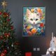 thumbnail image 3 of Pintura de diamante 5D DIY kit de gato con taladro redondo completo decoración del hogar 30x40cm blanco, 3 of 9