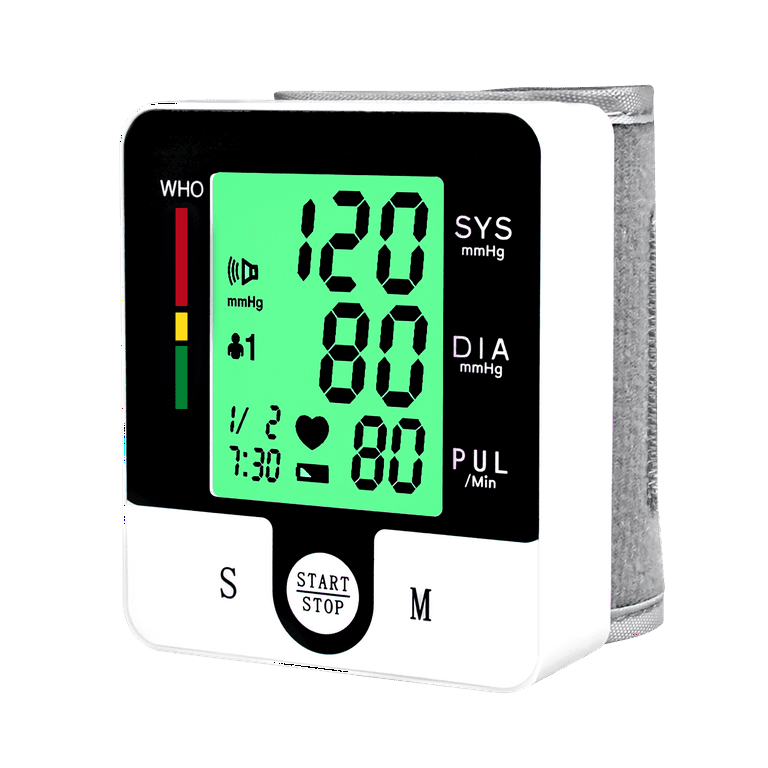 Blood Pressure Monitors for Home Use Rechargeable Blood Pressure Monitor  Wrist Digital BP Machine with LED Backlit Display Voice Broadcast 240  Memory Storage for 2 Users with Carrying Case Black