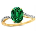 thumbnail image 2 of Star K� Big Stone Oval 10x8 Simulated Emerald Bypass solitaire engagement promise ring, 2 of 9
