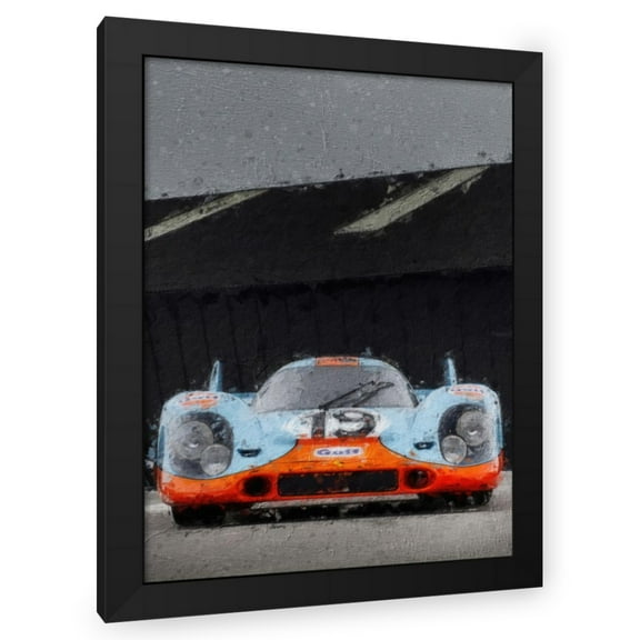 Stephen Chambers 19x24 Black Modern Wood Framed Wall Art Titled - Porsche 917 Gulf 5