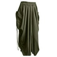 thumbnail image 4 of RUTAYY Women Skirts New Summer Drawstring Large Pocket Bohemian Loose Organic Cotton With Oversized Pants Solid Color Flowy Swing Pleated Beach Skirts, 4 of 4