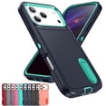 thumbnail image 1 of Decase 3-in-1 Shockproof Case for iPhone 17 Pro Max,3-Layer Heavy Duty Anti-Scratch Hard Case,Rugged Kickstand Cover,Darkblue+Mint, 1 of 8
