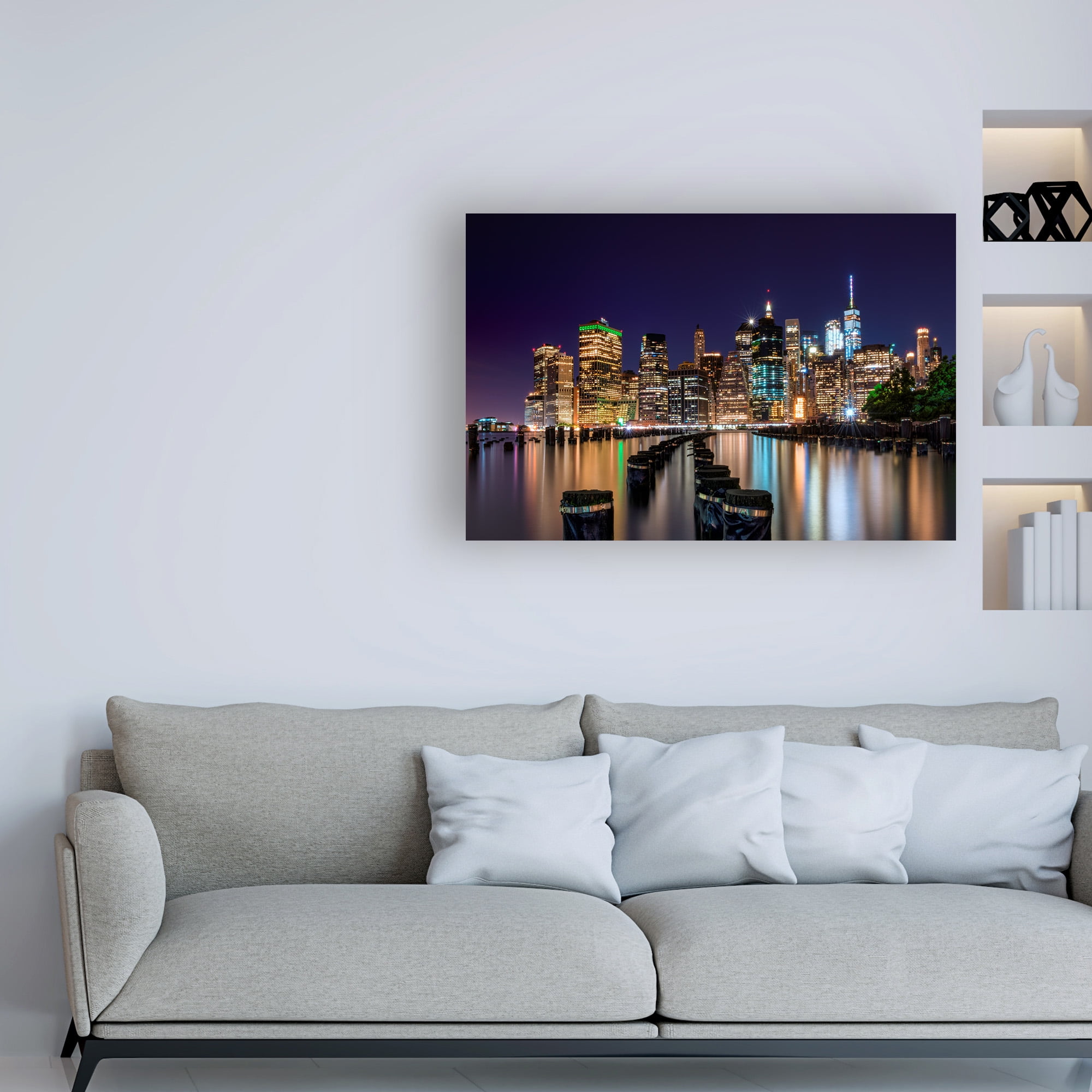 Trademark Fine Art 'Downtown Manhattan' Canvas Art by David Ayash