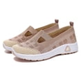 thumbnail image 4 of BADHUB Women's Orthopedic Sneakers Breathable Soft Shoes Casual Mesh Slip On Women's Woven Orthopedic Breathable Soft Shoes Coffee 37, 4 of 5