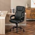 thumbnail image 5 of Mainstays Executive Ergonomic High Back Leather Home Office Desk Chair, Black, 5 of 18