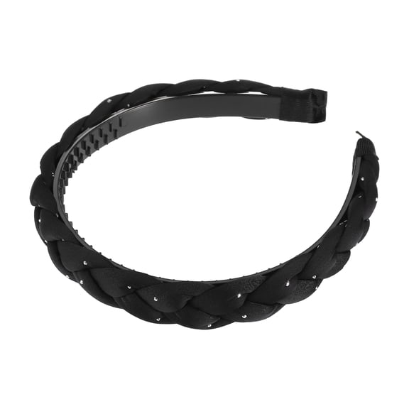 Unique Bargains Women's Thick Braided Twisted Braid Hair Hoop Black