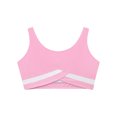 thumbnail image 4 of Hansber Kids Girls Sleeveless Dance Crop Top Sports Bra Athletic Ballet Gymnastics T-Shirt Activewear Pink 12, 4 of 6