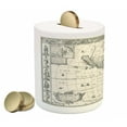 thumbnail image 2 of World Map Piggy Bank, Antique Map America in 1600s World in Medieval Time Era in Retro Style, Ceramic Coin Bank Money Box for Cash Saving, 3.6" X 3.2", Multicolor, by Ambesonne, 2 of 4