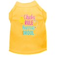 thumbnail image 1 of Chicks Rule Screen Print Dog Shirt Yellow Xxxl (20), 1 of 1
