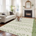 thumbnail image 2 of Rectangle Area Rugs 6 x 9 Ft, Green Floral Non-Slip Residential Carpet, Spring Flowers Indoor Crawling Mats Runner Rugs for Living Room/Dining Room/Bedroom, 2 of 8
