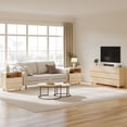 thumbnail image 5 of Aufeile Bedroom Dresser and Nightstand 3 Piece Set, 53" 6 Drawer Wood Dresser & Nightstand Set of 2 with Charging Station, Modern Curved Bedroom Furniture Set, Chest of Drawers, Natural, 5 of 10
