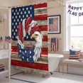 thumbnail image 5 of U.S. Flag Eagle Feather Shower Curtain, 48" x 72", Independence Day Red Wood Striped Vintage Waterproof Bathroom Curtain Washable Shower Curtain Set with 12 Hooks, 5 of 9