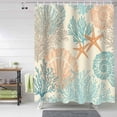 thumbnail image 2 of Shower Curtain Ocean Starfish Shell Coral Shower Curtains for Bathroom Decor Marine Abstract Retro Shower Curtain Sets with Hooks Waterproof Fabric Bath Curtain Standard 72" X 72", 2 of 4