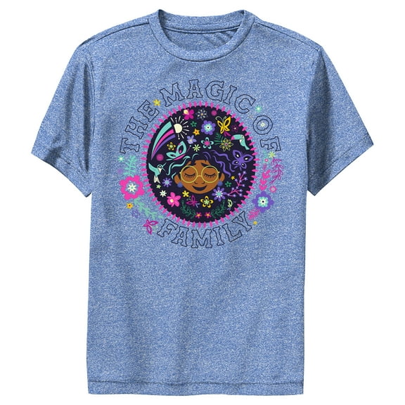 Boy's Encanto Mirabel The Magic of Family Circle Performance Graphic Tee Royal Blue Heather X Large
