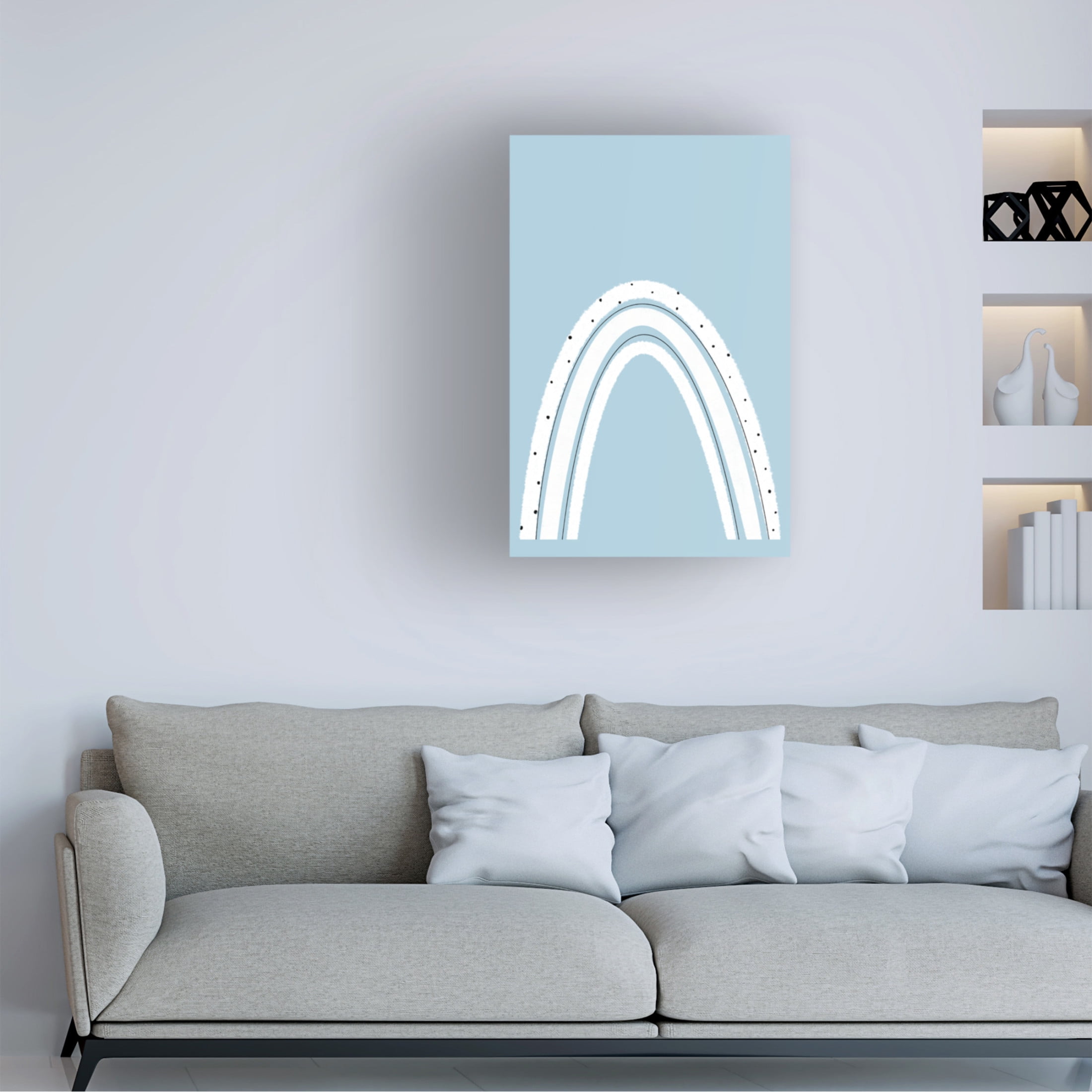 Trademark Fine Art uplusmestudio Black And White Rainbow Canvas Wall Art