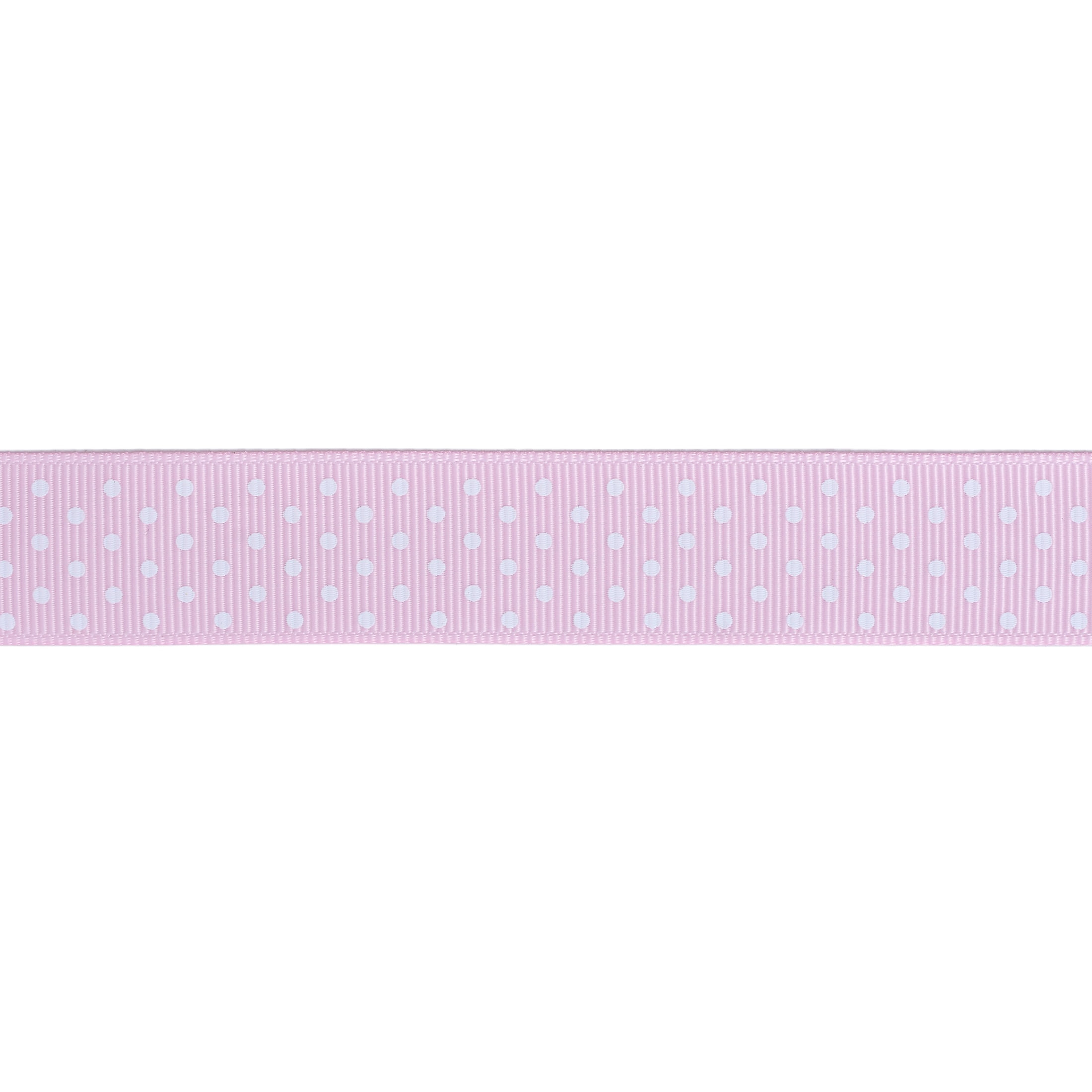 Gwen Studios 7/8" Pink with White Dots Grosgrain Ribbon, 3 Yards