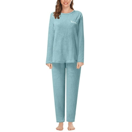 

ZIZOCWA 2 Pack Athletic Pants Women Plus Size Dresses for Wedding Women S Sleepwear Suit Thick Warm Solid Pajamas Sets Soft Homewear Sleepwear Solid Set Loose Warm Winter Sets Women Dress Pants With