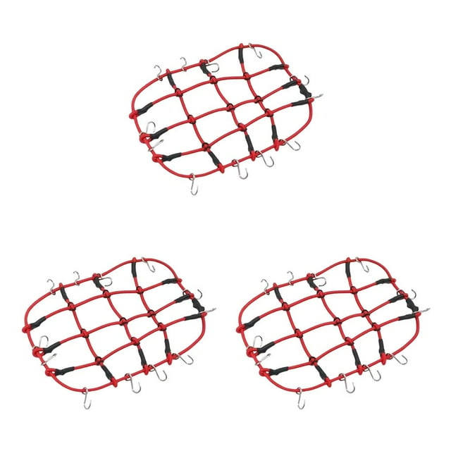 Justharion Filet Décoratif pour Bagages Fenêtre Filet Simulé 124 pour Remplacements SCX24 Rouge 3Set