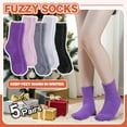 thumbnail image 2 of Fuzzy Socks Fluffy Thick Warm Winter Soft Cozy Plush Sleep Home Fleece Cabin Soft House Socks for Women Men, 2 of 5