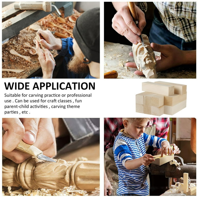 Basswood Carving Blocks - 5ARTH Large Beginner's Premium Wood Carving/Whittling  Kit, Suitable for Beginner to Expert - 10 Pcs