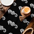 thumbnail image 3 of Ocean Seahorse Table Runner 90 Inches, Summer Nautical Coastal Textured Black Bed Runner Dresser Scarves Tabletop for Indoor Outdoor Parties/Ceremony/Banquet, 13" x 90", 3 of 9