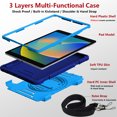 thumbnail image 6 of for iPad 9th/8th/7th Gen, Rugged Shockproof Case for iPad 10.2 2021/2020/2019 with Pencil Holder, 360 Rotating Hand Strap & Stand, Shoulder Strap, TPU PC 3 Layers Multi-Functional Cover - Blue, 6 of 9