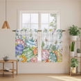thumbnail image 2 of Easter Eggs Kitchen Curtain for Berdoom Living Room Cafe 45 Inch Length, Spring Flowers Eucalyptus Leaves Wooden Grain Tiers Curtains Light Filtering Drapes Window Treatment 2 Panels 52"Wx45"L, 2 of 8
