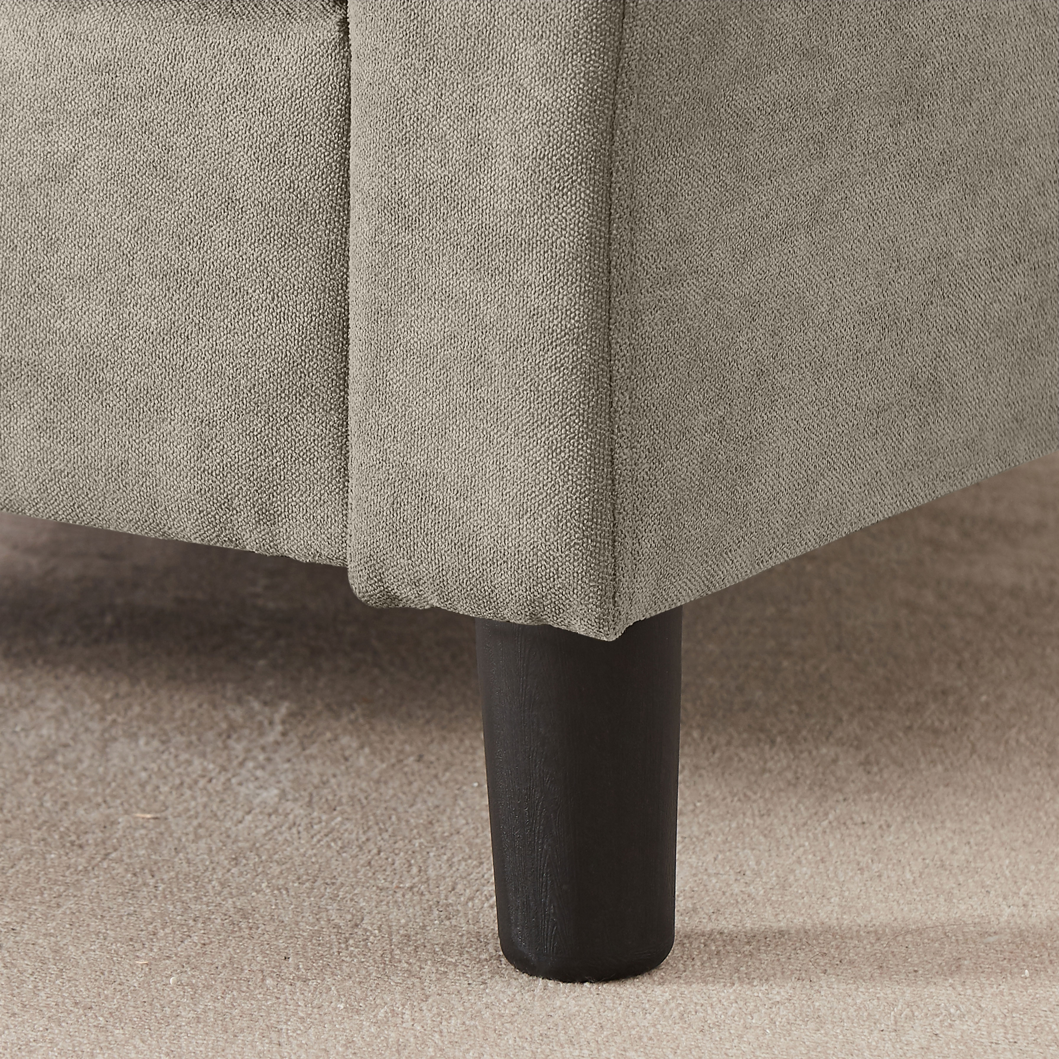 Pingliang Home Linen Fabric Accent Chairs, Mid Century Modern Armchair, Upholstered Comfy Single Sofa 1 Seat Sofa for Living Room, Apartment, Bedroom,Small Space Studio Office,Beige