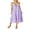 Purple, variant on Lamuusaa Women's Summer Dress Solid Color Spaghetti Strap Backless Tie-Up Party Beach A-line Dress