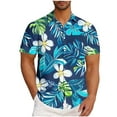 thumbnail image 3 of UVEASISHA Men's Button Down Shirts, Hawaiian Shirt for Men Big and Tall Casual Floral Shirts Summer Short Sleeve Beach Tropical Shirt Sky Blue XL, 3 of 7