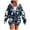 Navy, variant on Hooded Jackets For Women Front Zip Print Bow Cardigan Plus Size Casual Loose Stylish Outwear With Pockets (XL, White)