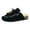 Black, variant on Ethnic Tassel Beaded Cork Footbed Closed Toe Slides Sandals for Women 2026 Boho Beach Suede Orthopedic Arch Support Mules Comfortable Wide Width Walking Slip on Clogs Brown Size 6