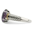 thumbnail image 2 of Auriga Fine Jewelry 925 Sterling Silver and Gold Amethyst Engagement Ring Size 7 for Women, 2 of 6