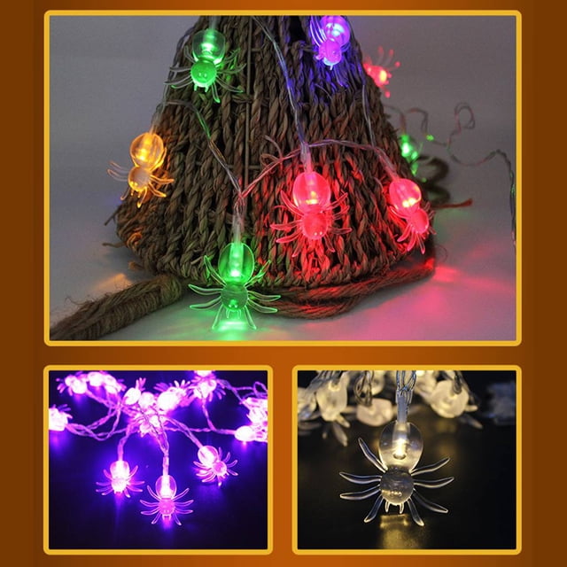 10 LEDs Warm White Light Source PVC 2xAA Battery PVC ghost Halloween Pumpkin Ghost Scary Lamp Series
