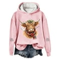 thumbnail image 1 of Chandail à Capuche Imprimé Vache Western Festif pour Femmes Thème Vacances Graphique, 1 of 3
