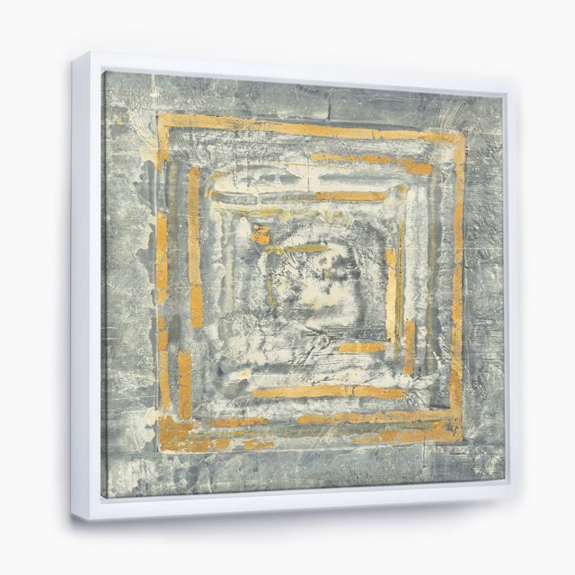 Glam Doré sur Tapisserie Grise II - Toile Encadrée Transitionnelle