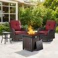 thumbnail image 2 of Bellefurn 4 Pieces Patio Furniture Sets with Fire Pit and Swivel Rocker Chairs,Outdoor Furniture with Fire Pit and Side Table Outdoor Conversation Set for Porch Deck Backyard Poolside, 2 of 13