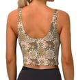 thumbnail image 3 of Haiem Mandala Pattern Womens Sports Bra - U Neck Padded Low Impact Yoga Bra Workout Crop Top Gym Moisture-Wicking Workout Vest -Medium, 3 of 9