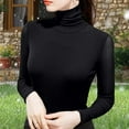 thumbnail image 7 of Women's High-Neck Fitted Mesh Long Sleeve Tops Turtleneck Undershirts Thermal Long Sleeve Soft Casual Fashion Pullover Black,Size XL, 7 of 7