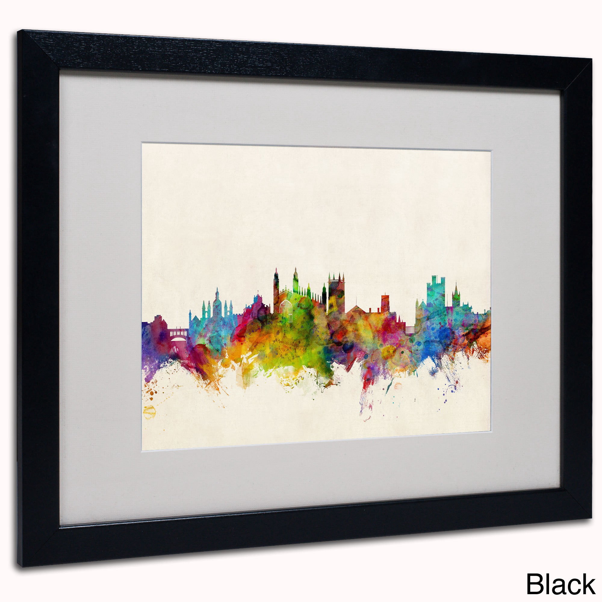 Trademark Fine Art "Cambridge England Skyline II" Canvas Art by Michael Tompsett, Wood Frame