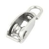 Unique Bargains 15mm Silver Tone Stainless Steel Single Sheave Swivel Wire Rope Pulley 0.035 Ton