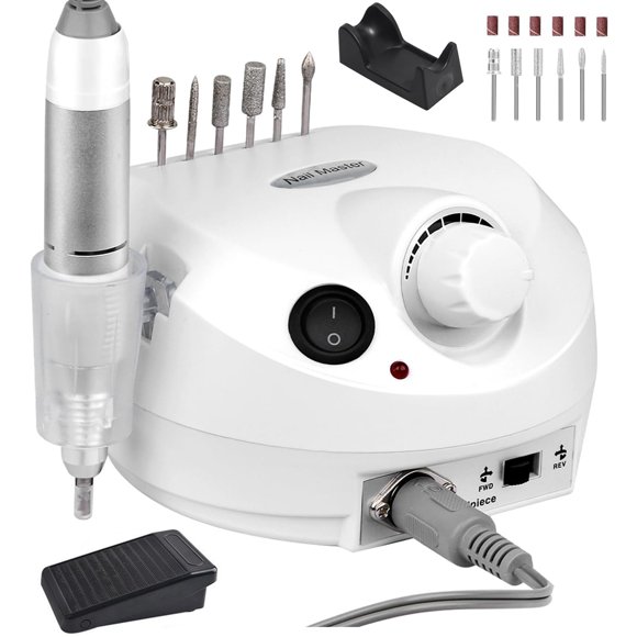 Drill para U&ntilde;as Profesional, 35000 RPM Pulidora para U&ntilde;as, Herramienta de Manicura Pulidora, Lima de U&ntilde;as Velocidad Ajustable, M&aacute;quina de Manicura y Pedicur